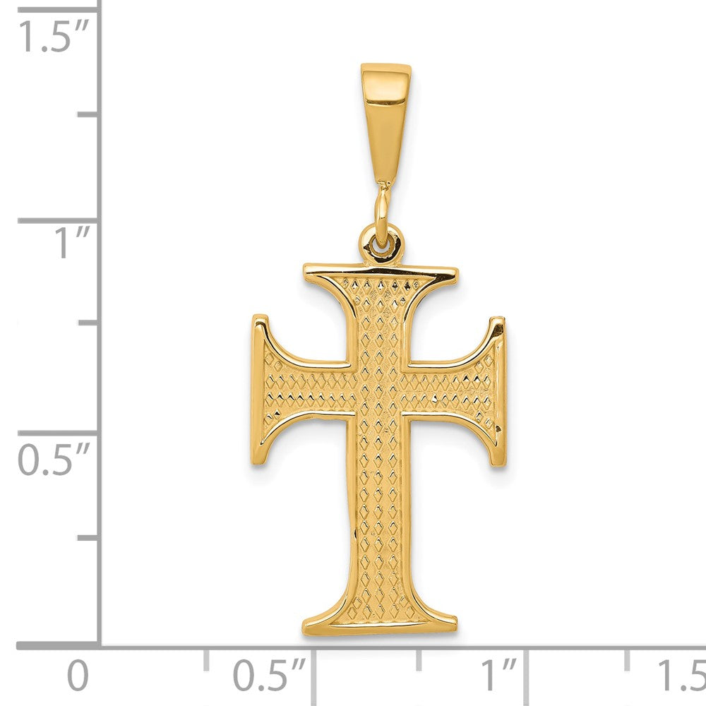 10k Yellow Gold 16 mm Cross Charm (1.52 grams)