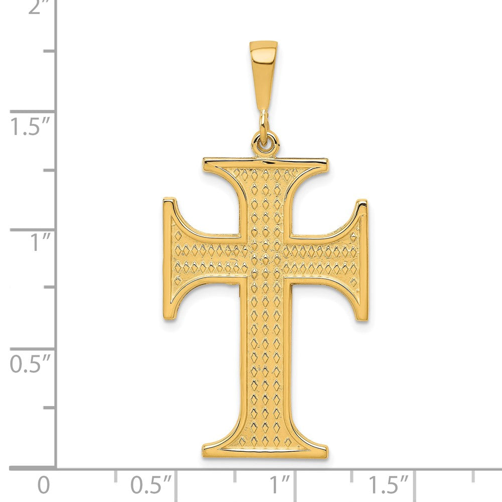 10k Yellow Gold 23 mm Cross Charm (2.67 grams)