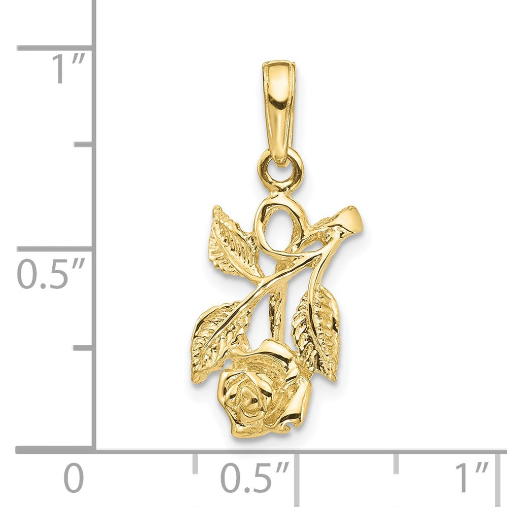 10k Yellow Gold 10.5 mm Rose Pendant (1.25 grams)