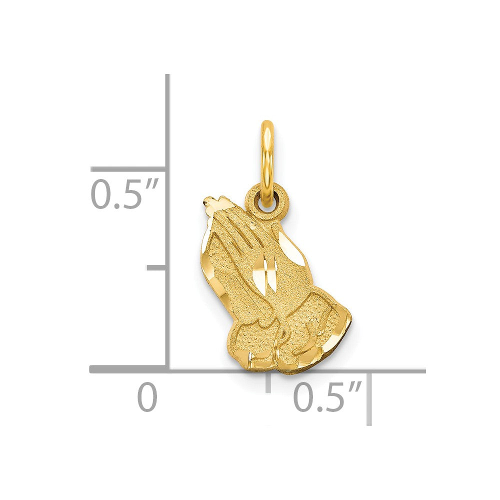 10k Yellow Gold 10 mm  Praying Hands Charm (0.73 grams)