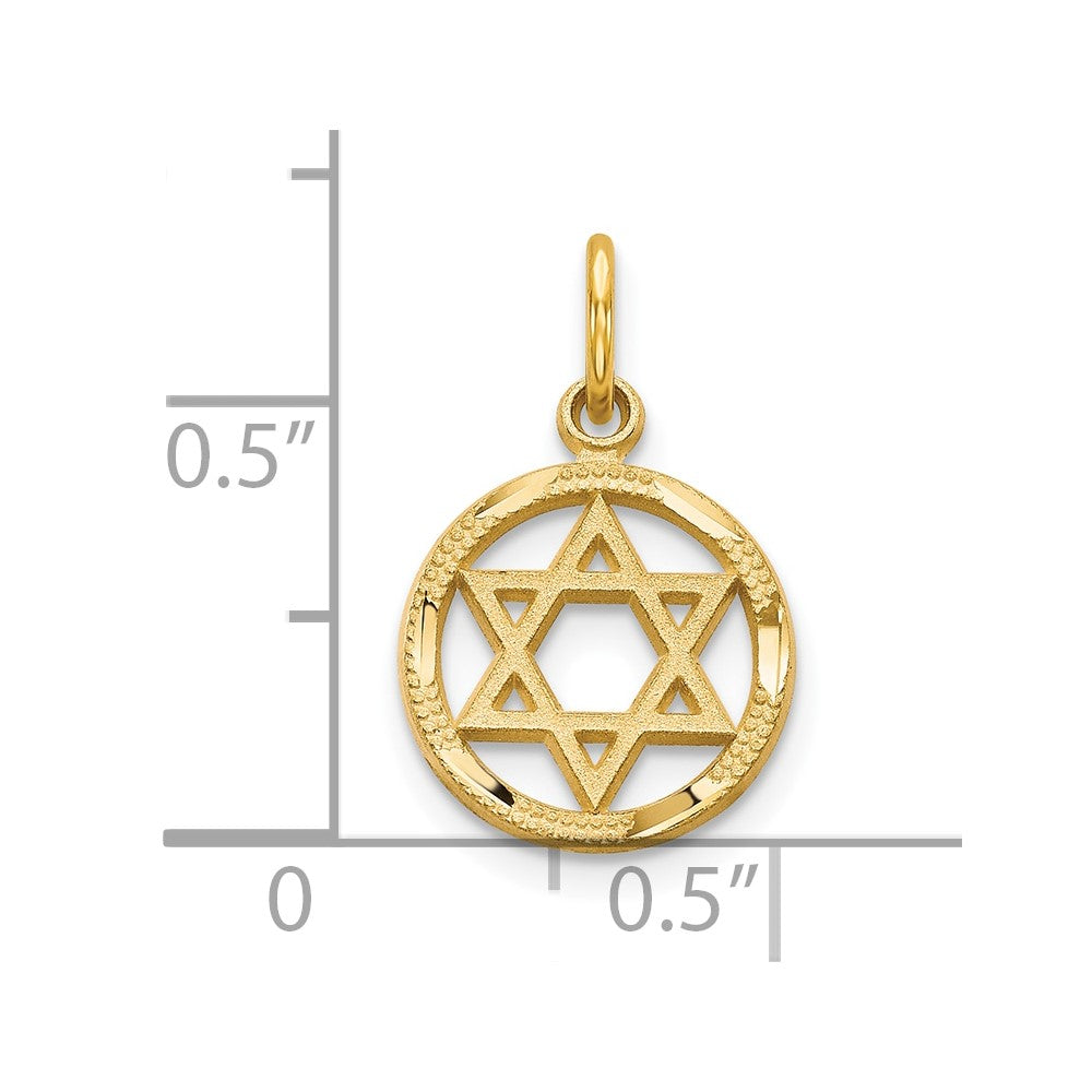 10k Yellow Gold 12 mm Star Of David Charm (0.7 grams)