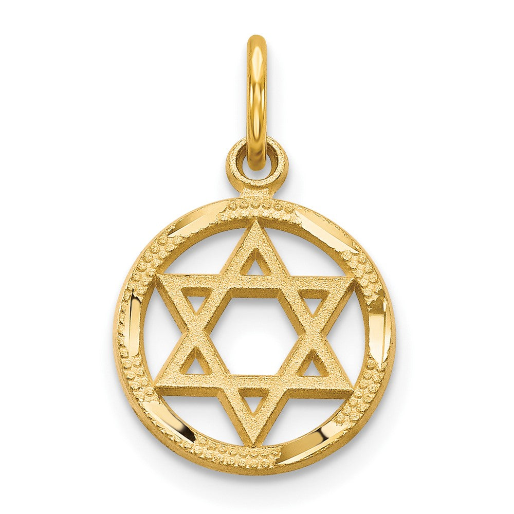 10k Yellow Gold 12 mm Star Of David Charm (0.7 grams)