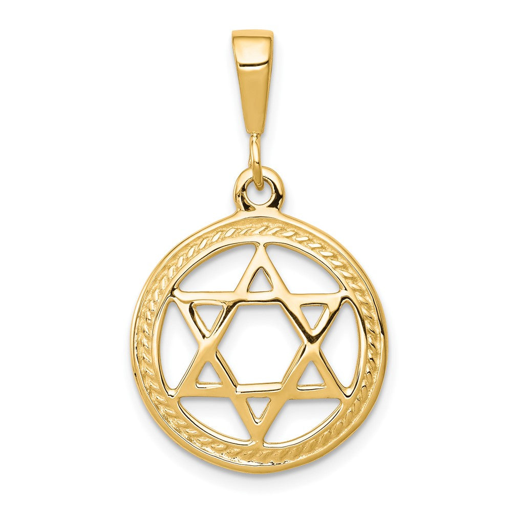 10k Yellow Gold 19 mm Star Of David Charm (1.75 grams)