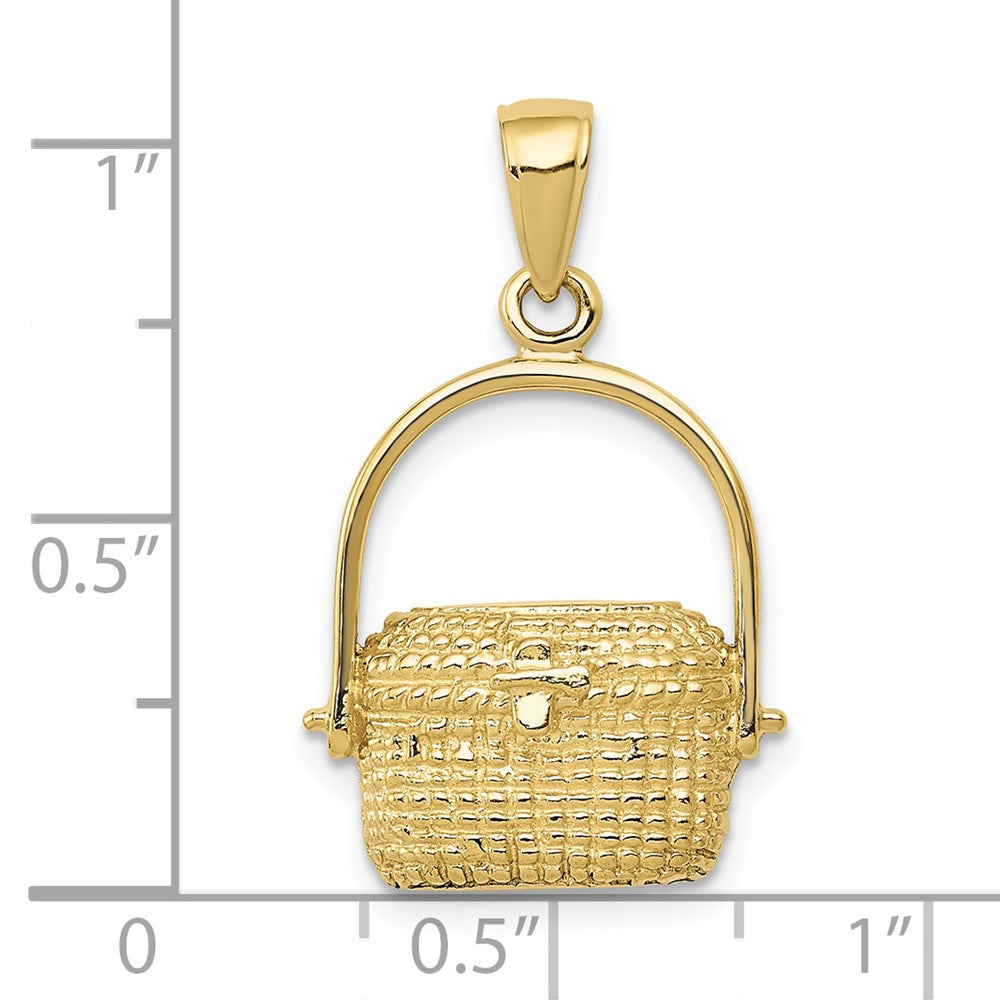 10k Yellow Gold 15 mm Large Nantucket Basket Pendant (2.21 grams)