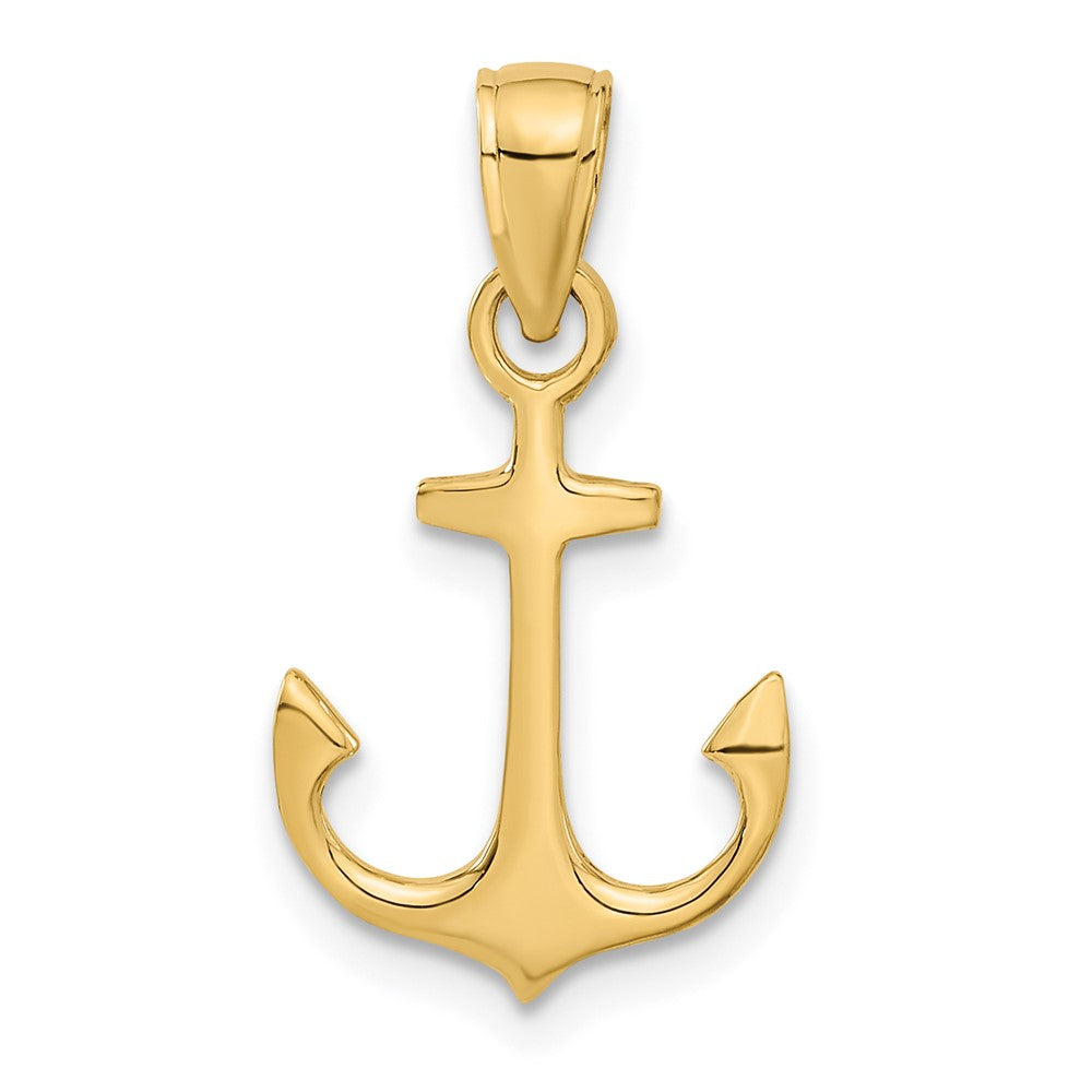 10k Yellow Gold 13 mm Anchor Pendant (1.04 grams)