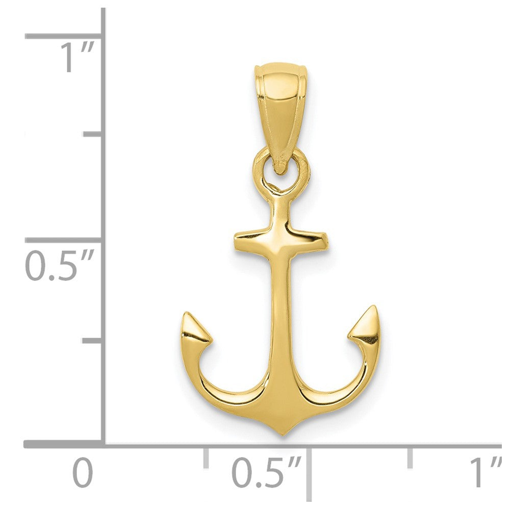 10k Yellow Gold 13 mm Anchor Pendant (1.04 grams)