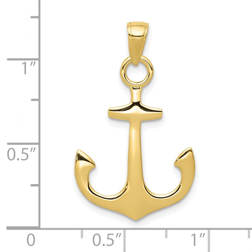 10k Yellow Gold 18.25 mm 3-D Anchor Pendant (1.24 grams)