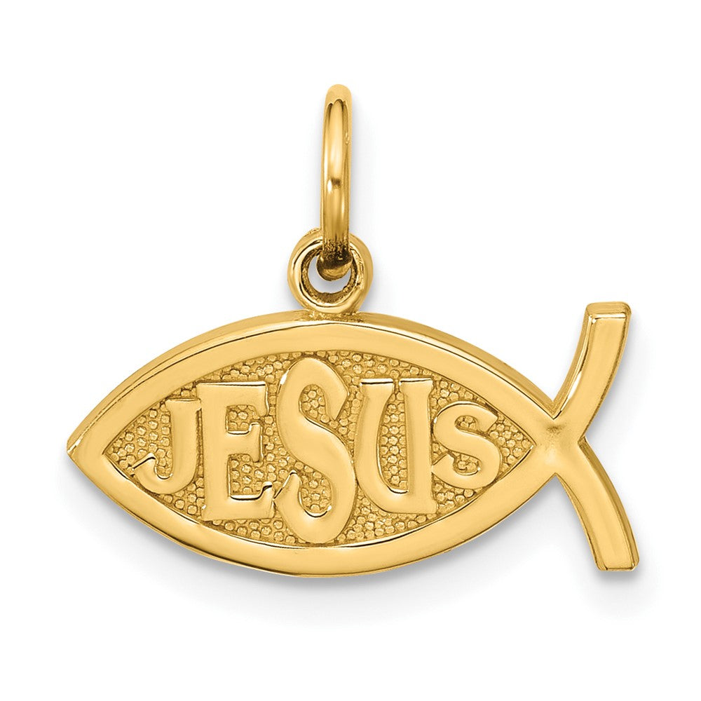 10k Yellow Gold 16 mm Jesus Fish Charm (0.95 grams)