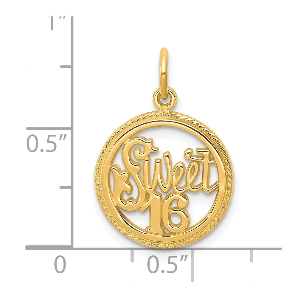 10k Yellow Gold 16 mm SWEET Charm (1.06 grams)