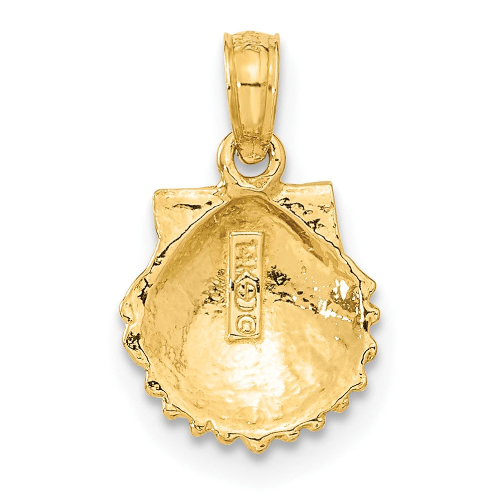 10k Yellow Gold 10 mm Scallop Shell Pendant (0.65 grams)