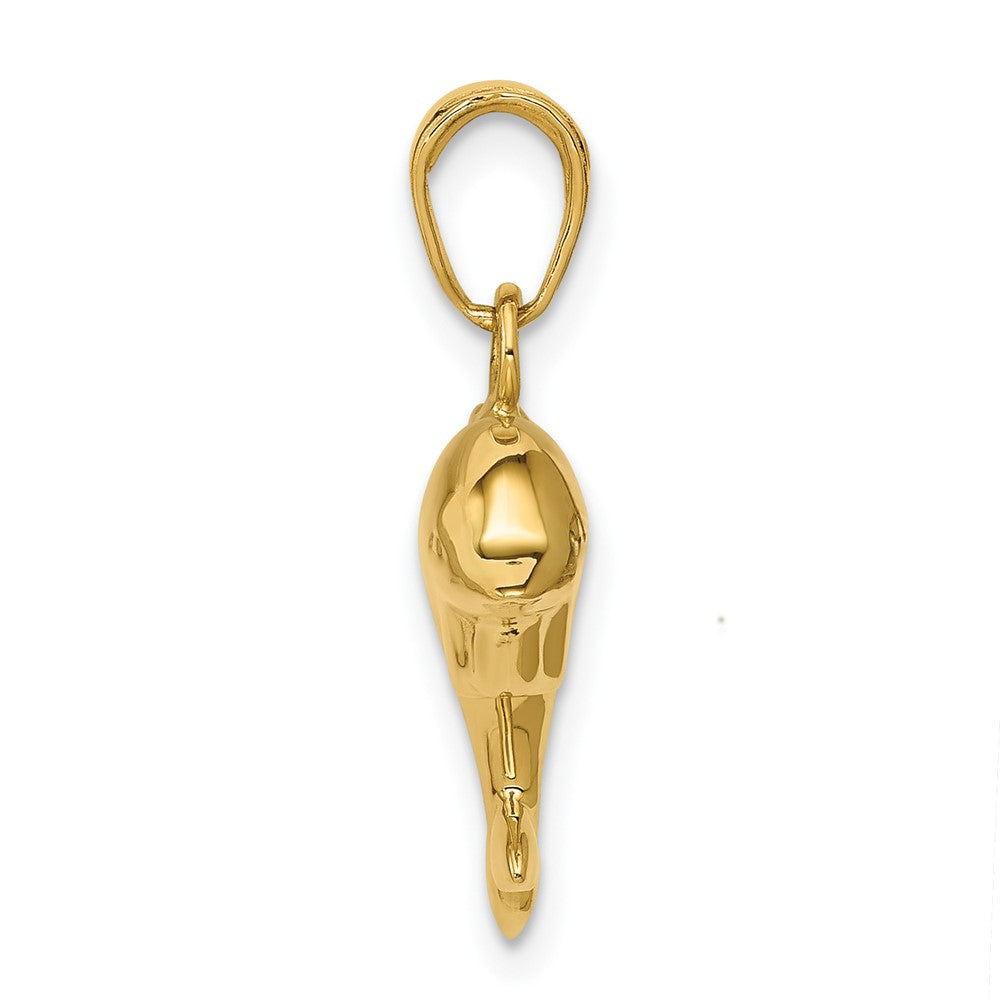 10k Yellow Gold 21 mm 3-D Dolphin Pendant