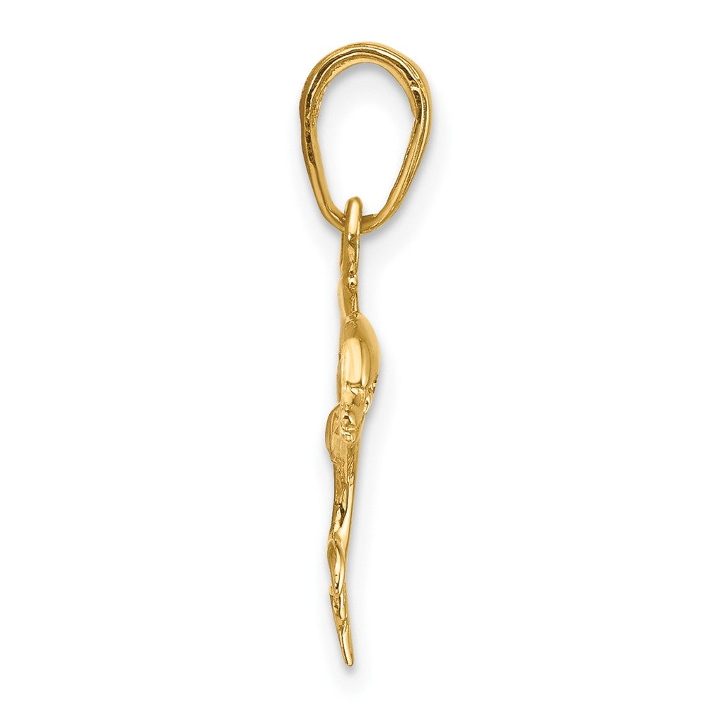 10k Yellow Gold 15 mm Dolphin Pendant (0.62 grams)