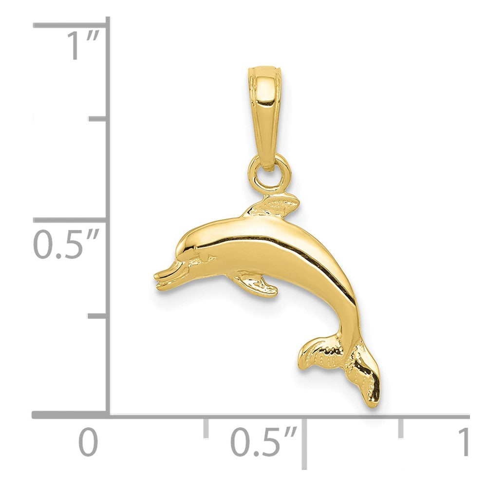 10k Yellow Gold 15 mm Dolphin Pendant (0.62 grams)