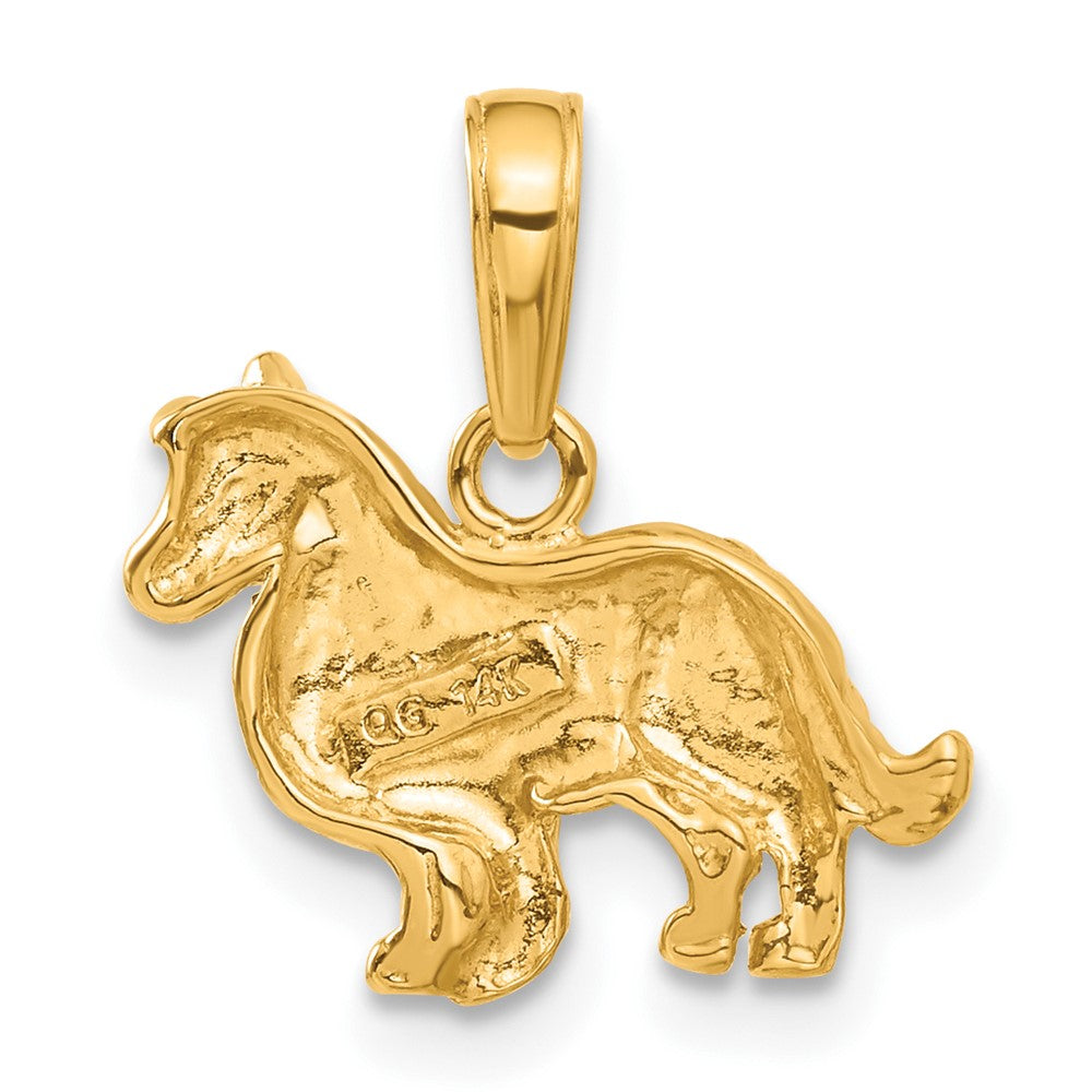 10k Yellow Gold 17 mm Collie Dog Pendant (1.27 grams)