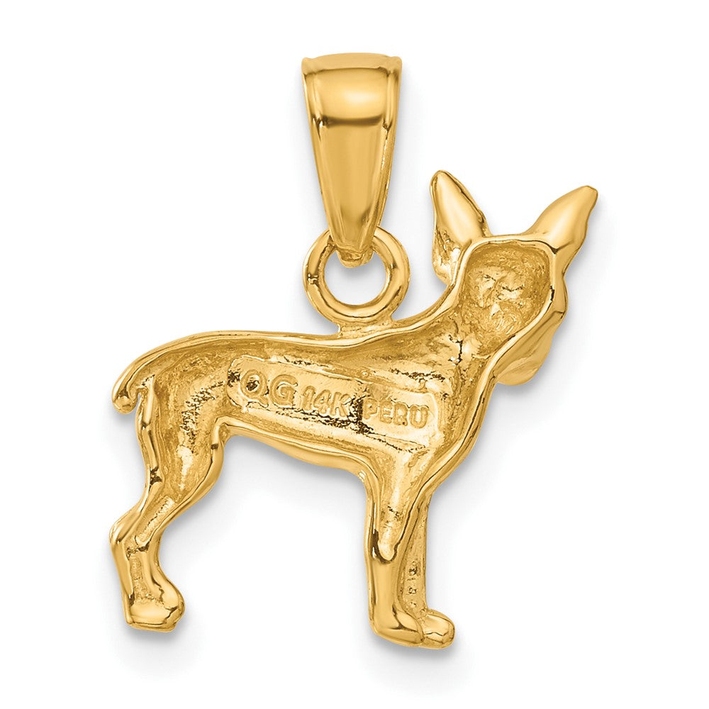 10k Yellow Gold 15 mm Chihuahua Dog Pendant (1.33 grams)