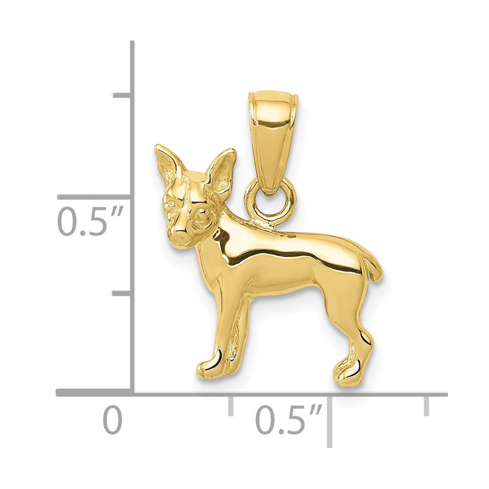 10k Yellow Gold 15 mm Chihuahua Dog Pendant (1.33 grams)