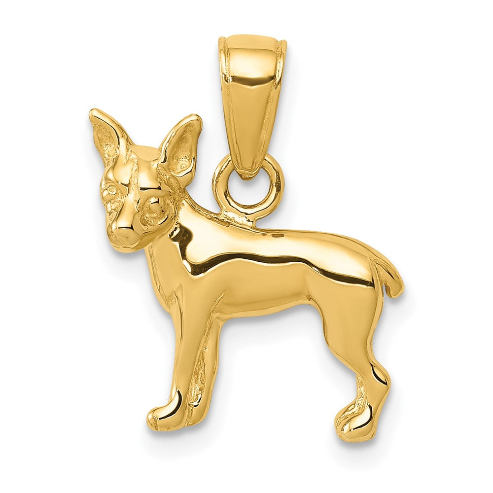 10k Yellow Gold 15 mm Chihuahua Dog Pendant (1.33 grams)