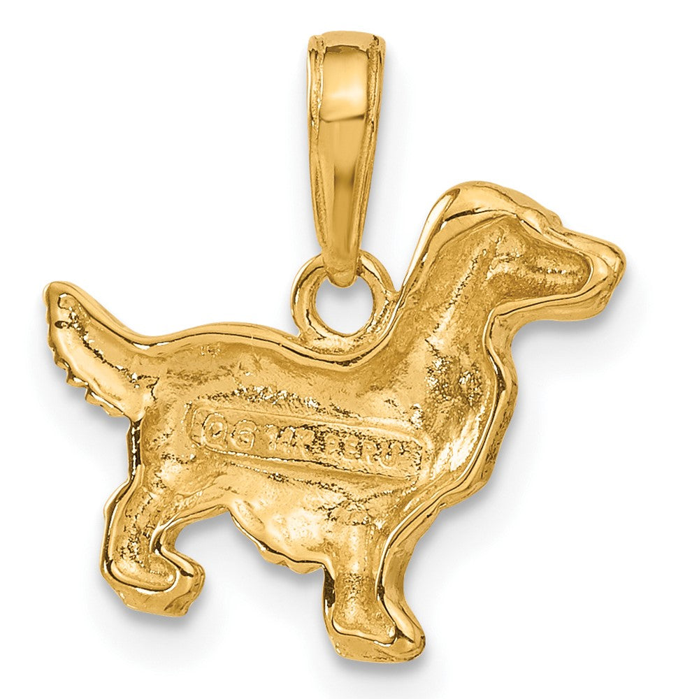 10k Yellow Gold 16 mm Springer Spaniel Dog Pendant (1.44 grams)