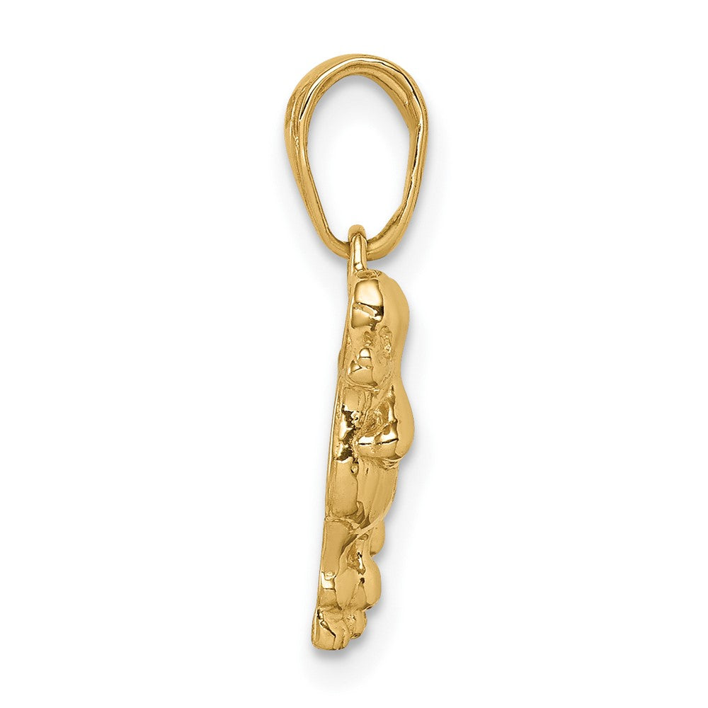 10k Yellow Gold 13 mm Poodle Dog Pendant (1.19 grams)