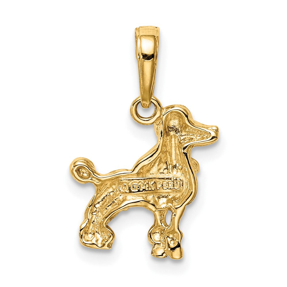 10k Yellow Gold 13 mm Poodle Dog Pendant (1.19 grams)