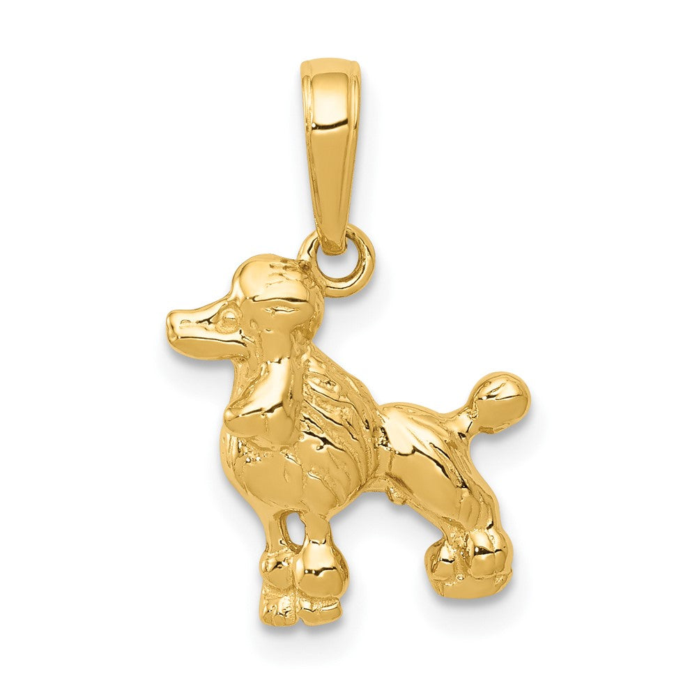 10k Yellow Gold 13 mm Poodle Dog Pendant (1.19 grams)