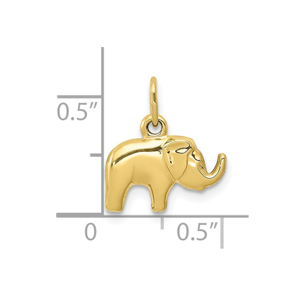 10k Yellow Gold 13 mm Elephant Charm (0.37 grams)