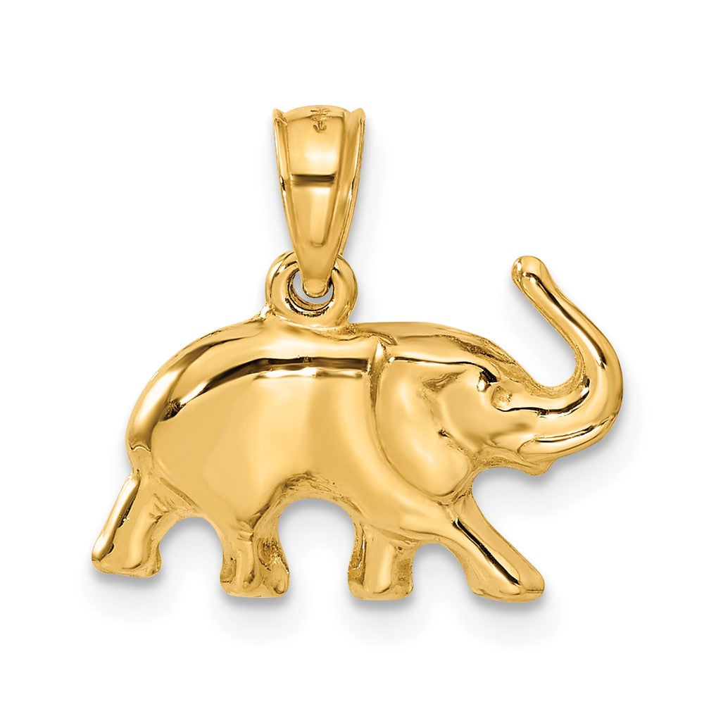 10k Yellow Gold 17 mm 3-D Elephant Pendant (0.69 grams)