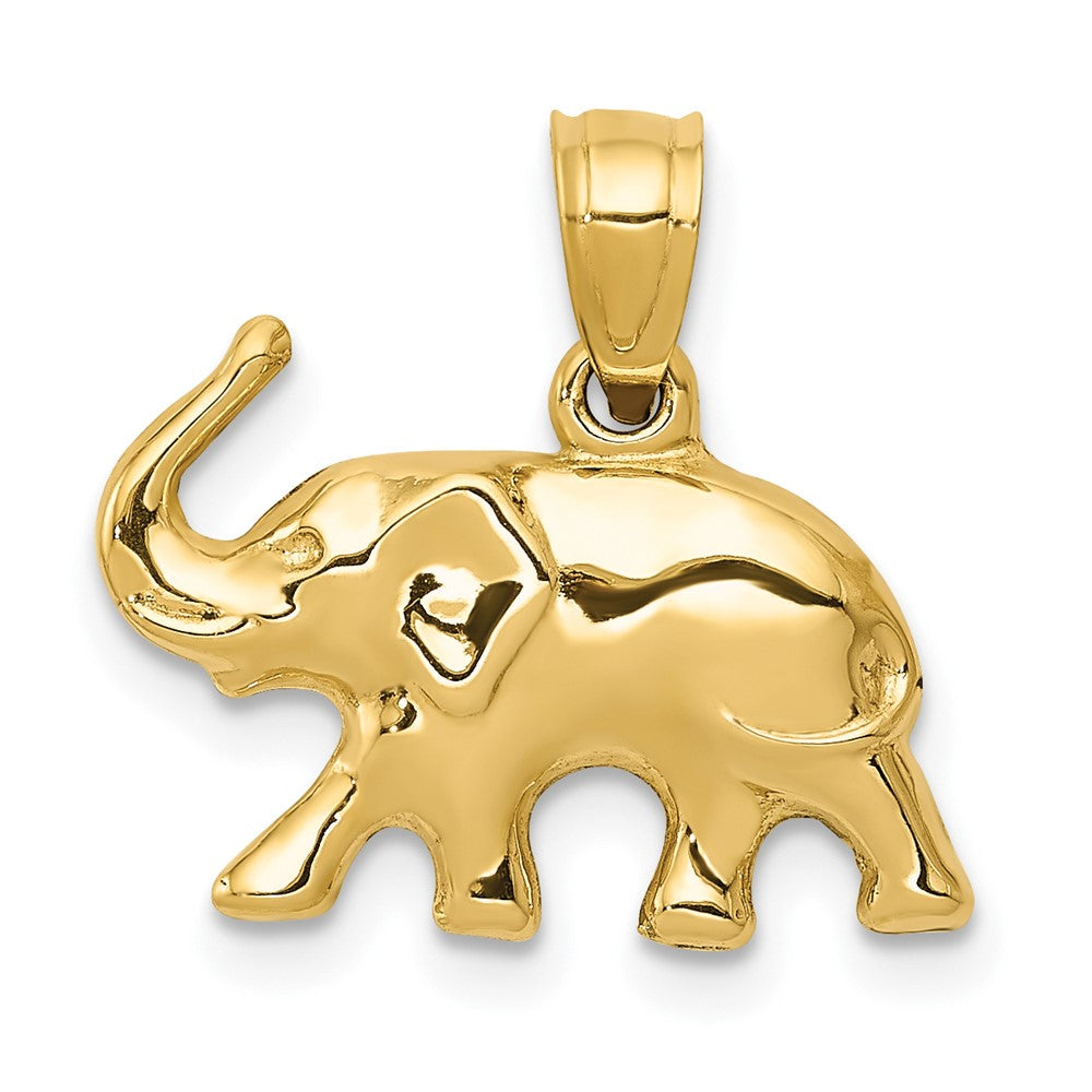 10k Yellow Gold 17 mm 3-D Elephant Pendant (0.69 grams)