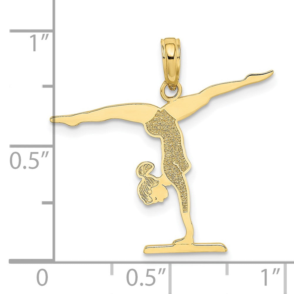 10k Yellow Gold 25.9 mm Gymnastics Floor Pendant (0.71 grams)