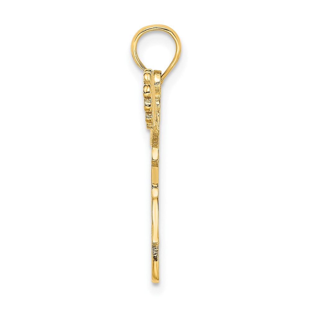 10k Yellow Gold 33 mm Cheerleader Jumping with Pom-Pom's Charm (1.12 grams)