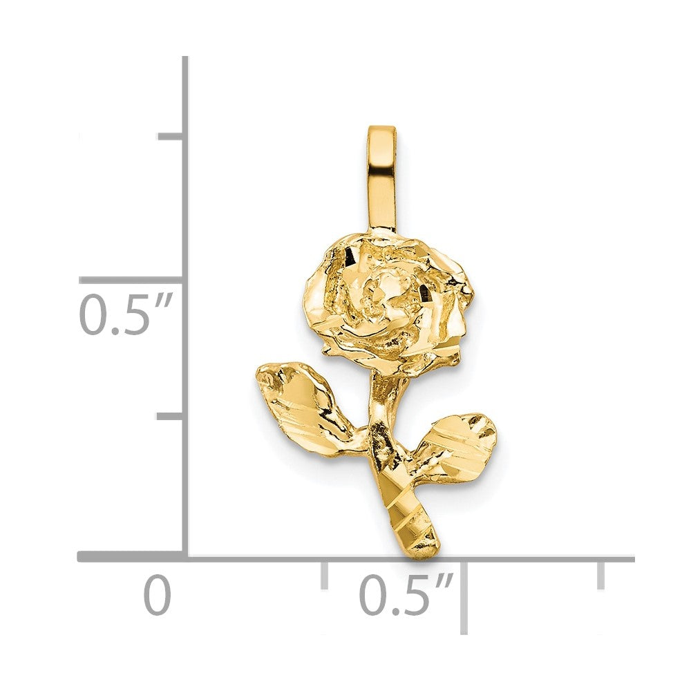 10k Yellow Gold 11 mm Rose Charm (1.03 grams)