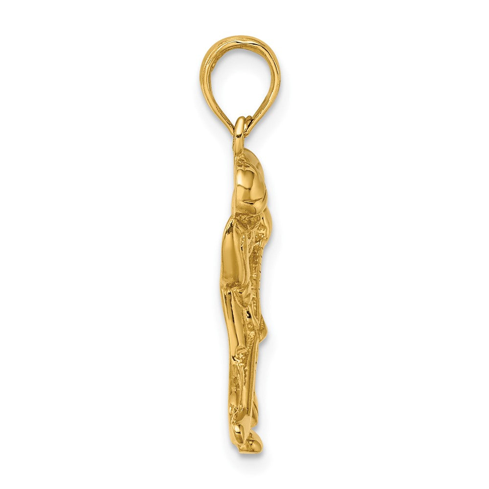 10k Yellow Gold 15.1 mm Hockey Player with Stick and Puck Charm (1.65 grams)