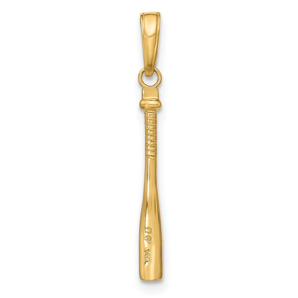 10k Yellow Gold 2 mm 3-D Baseball Bat Pendant (0.73 grams)