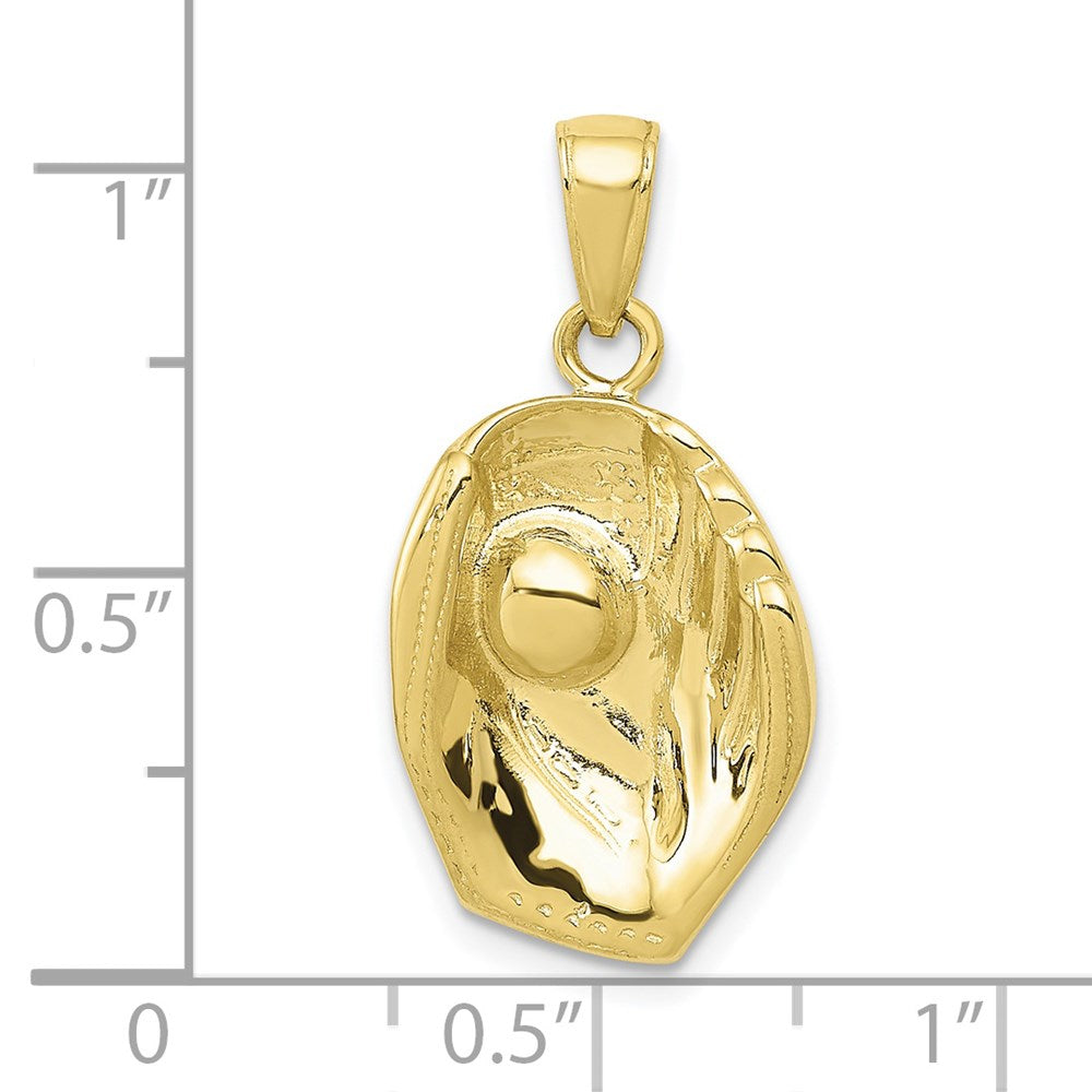 10k Yellow Gold 14 mm Baseball Glove And Ball Pendant (3.09 grams)