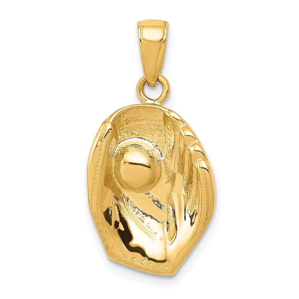 10k Yellow Gold 14 mm Baseball Glove And Ball Pendant (3.09 grams)