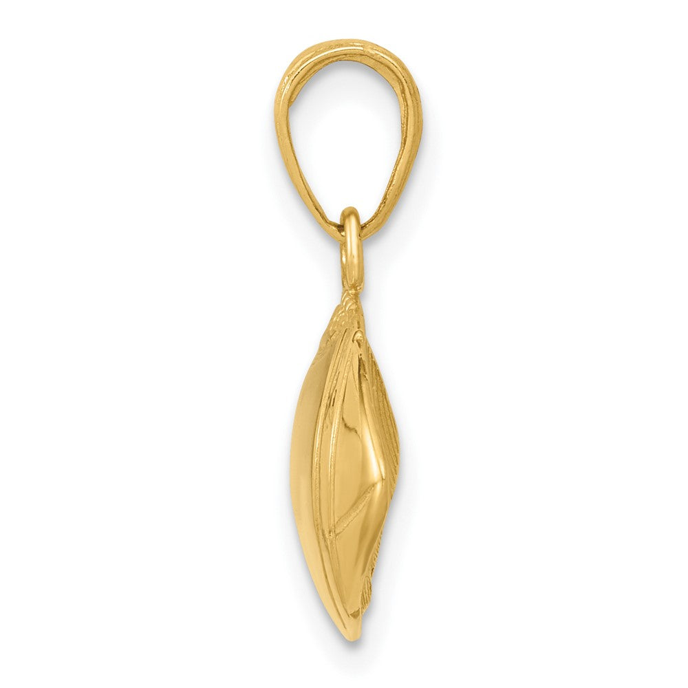 10k Yellow Gold 20.5 mm Football Profile Pendant (1.22 grams)