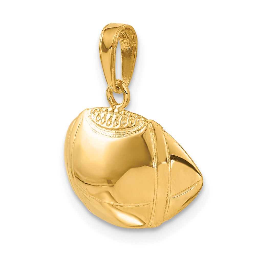 10k Yellow Gold 20.5 mm Football Profile Pendant (1.22 grams)