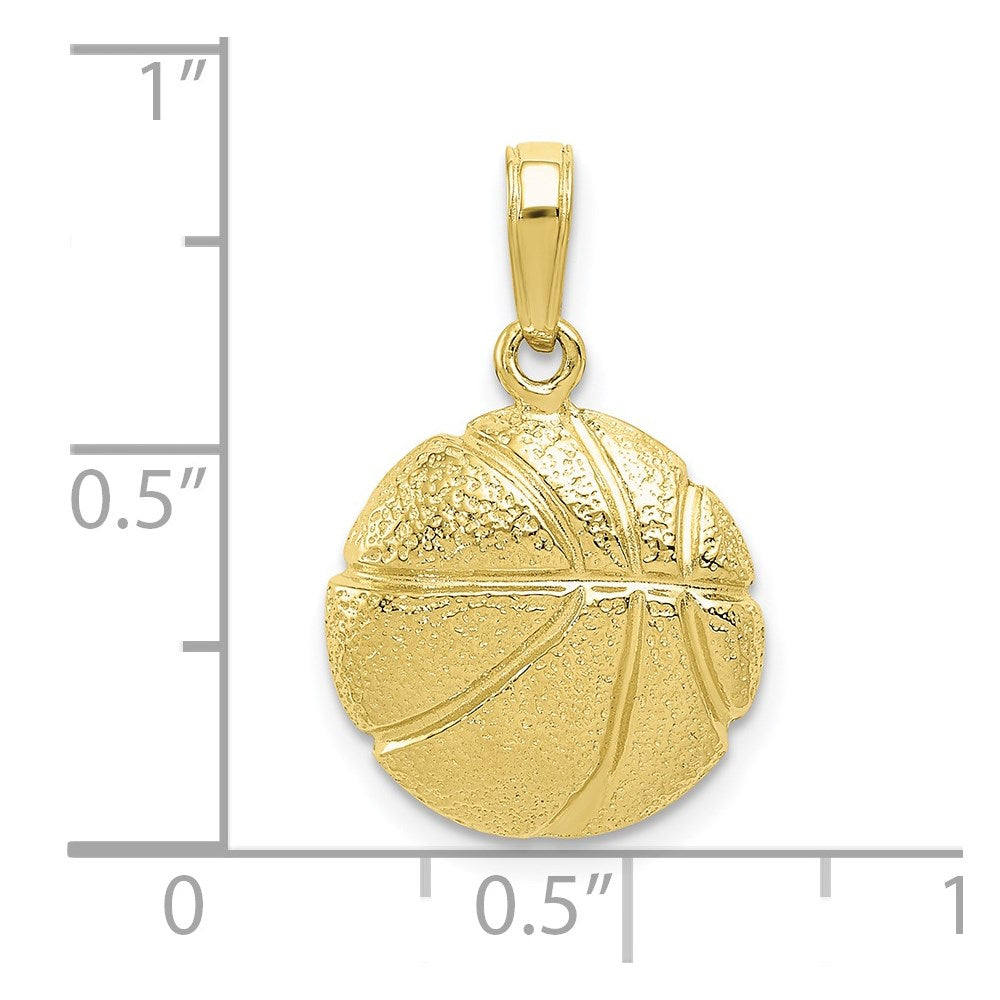 10k Yellow Gold 14 mm Basketball Pendant (1.23 grams)