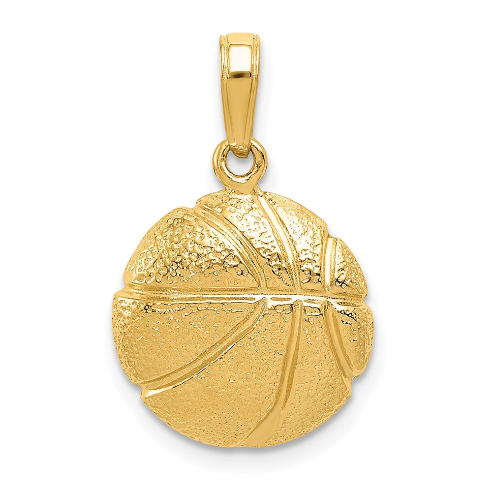 10k Yellow Gold 14 mm Basketball Pendant (1.23 grams)