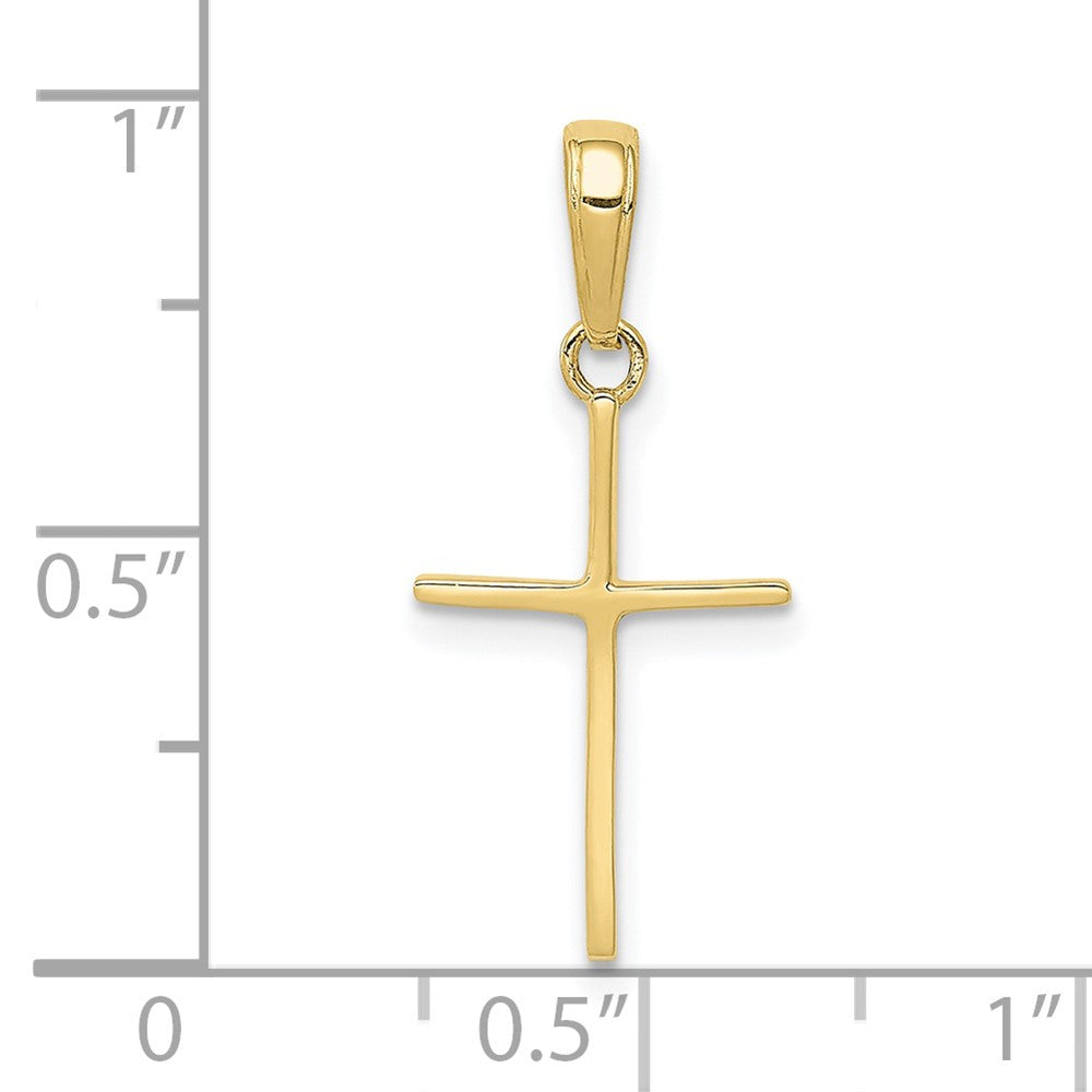 10k Yellow Gold 10 mm Polished Cross Pendant (0.47 grams)