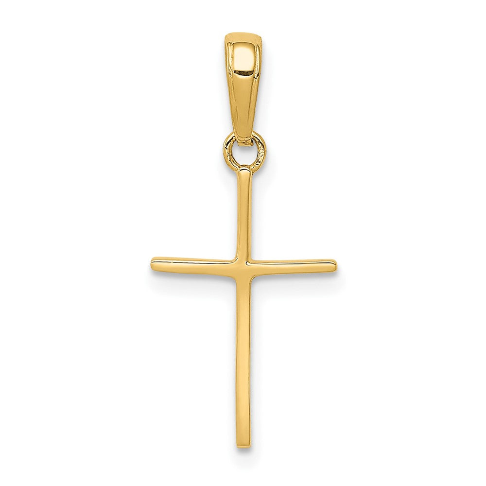 10k Yellow Gold 10 mm Polished Cross Pendant