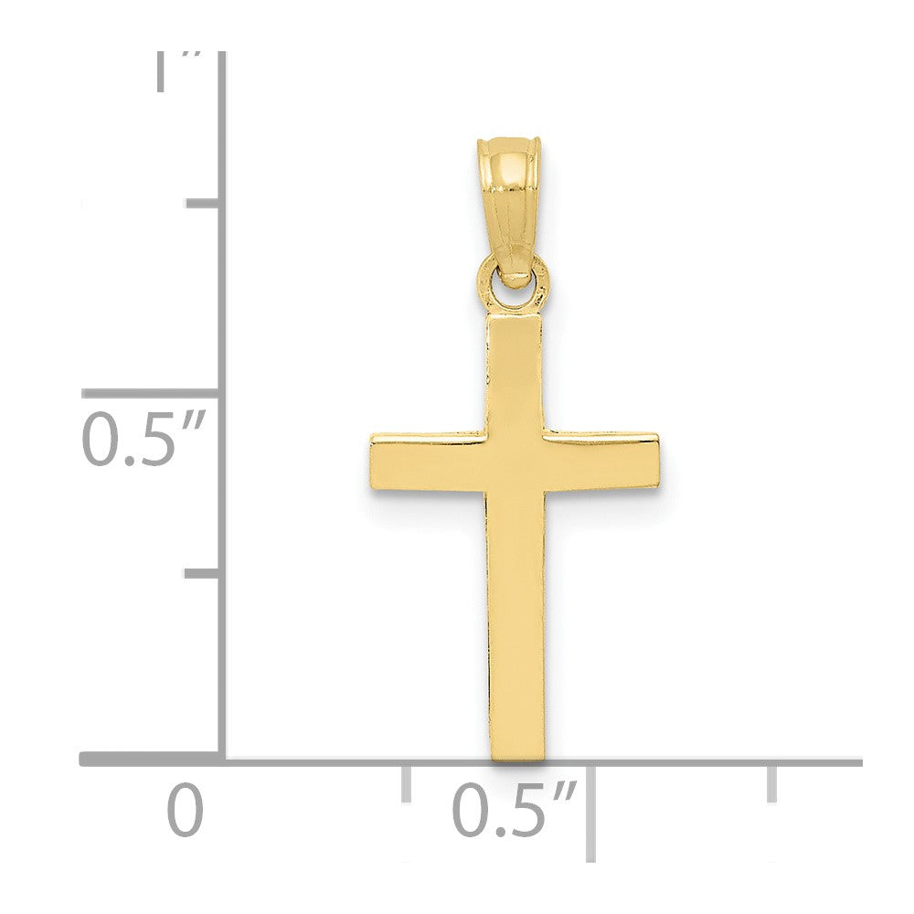 10k Yellow Gold 10 mm Polished Cross Pendant (0.71 grams)