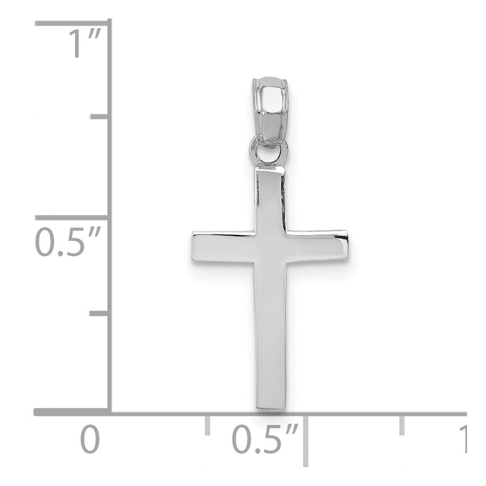 10k White Gold 10 mm Polished Cross Pendant (0.71 grams)