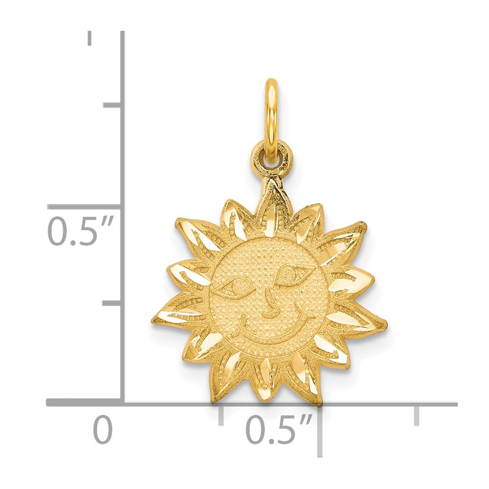 10k Yellow Gold 18 mm Sun Charm (1.12 grams)