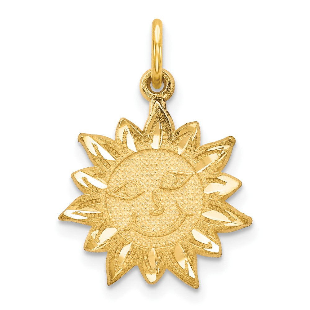 10k Yellow Gold 18 mm Sun Charm (1.12 grams)