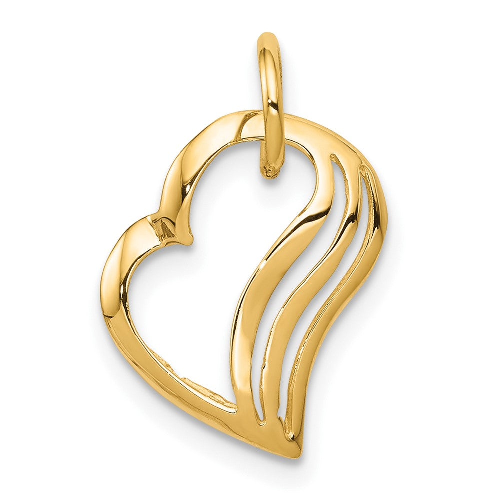 10k Yellow Gold 11 mm Heart Charm (0.4 grams)