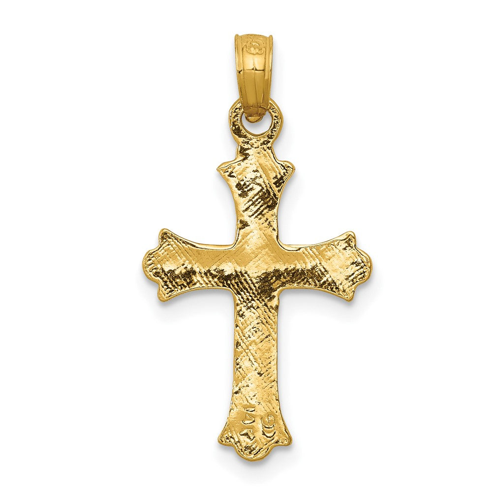 10k Yellow Gold 14 mm Budded Cross Charm (1.31 grams)