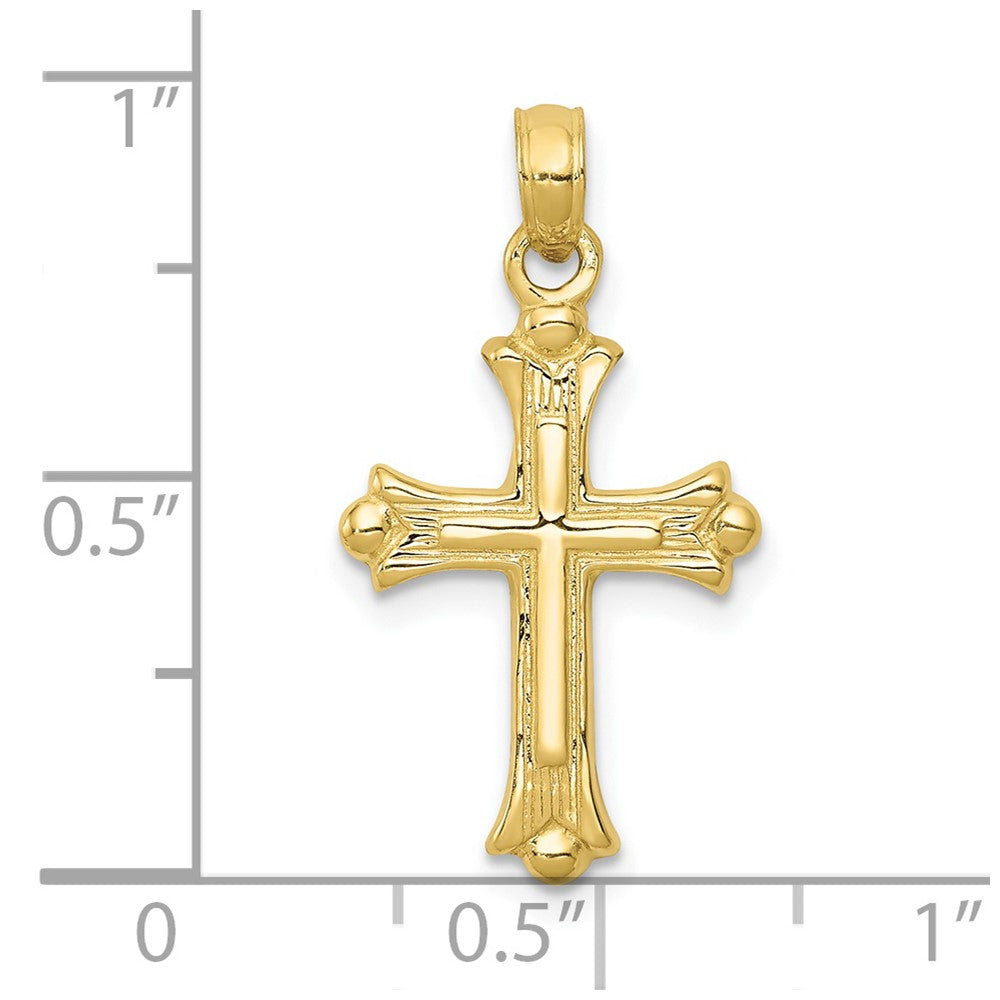 10k Yellow Gold 14 mm Budded Cross Charm (1.31 grams)