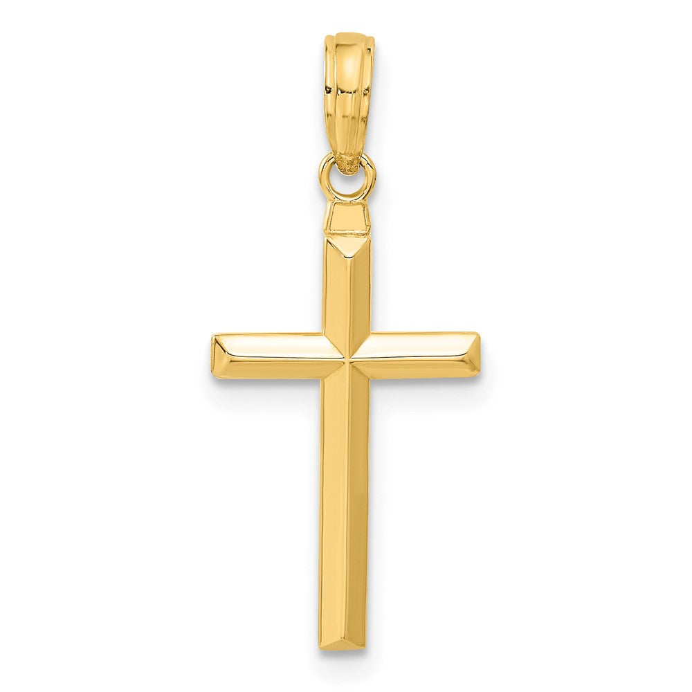 10k Yellow Gold 12.5 mm Reversible Latin Cross Pendant (0.94 grams)