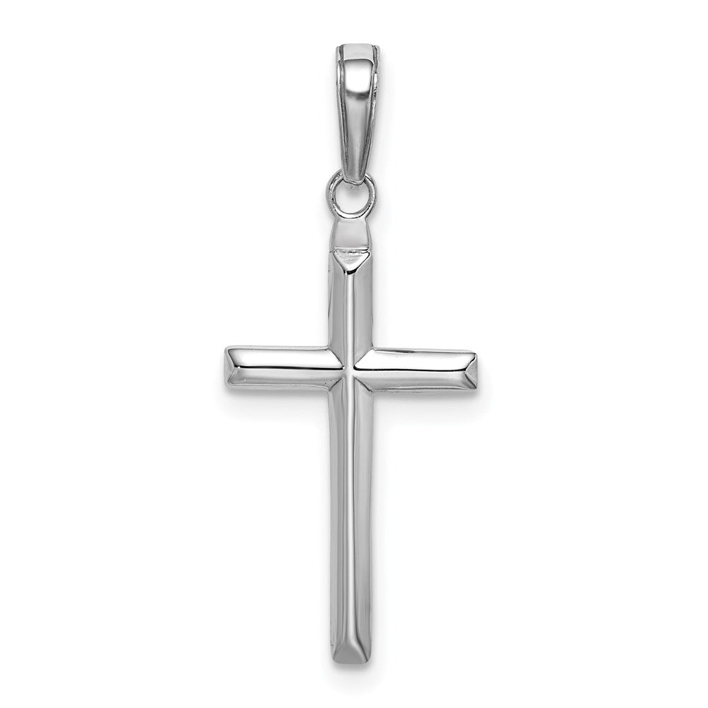 10k White Gold 13 mm  Reversible Latin Cross Pendant (0.98 grams)